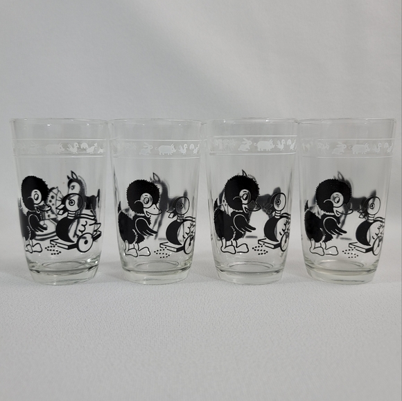 (4) Mid Century Swanky Swigs Childrens Juice Glasses - Rocking Horse Duck - Picture 10 of 16